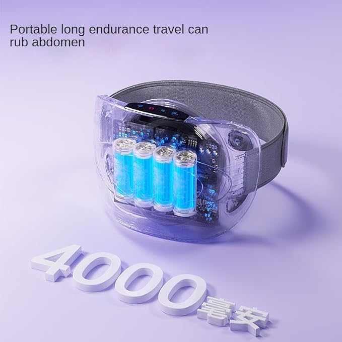 ROUYIL2024 New Real Stone Needle Belly kneading Instrument, Abdominal Cellulite Massager,high and Low Massage Head, Constant Temperature hot Compress, Three Levels of Strength,White