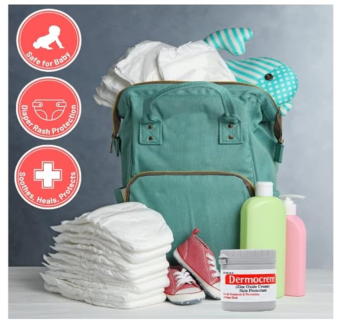 DERMOSOOTHE BABY CREM 4.4 Oz. (125 G) ‐ Diaper Rash Cream for Baby, Soothes, Heals, and Protects, Relief and Treatment of Diaper Rash, Zinc Oxide Cream