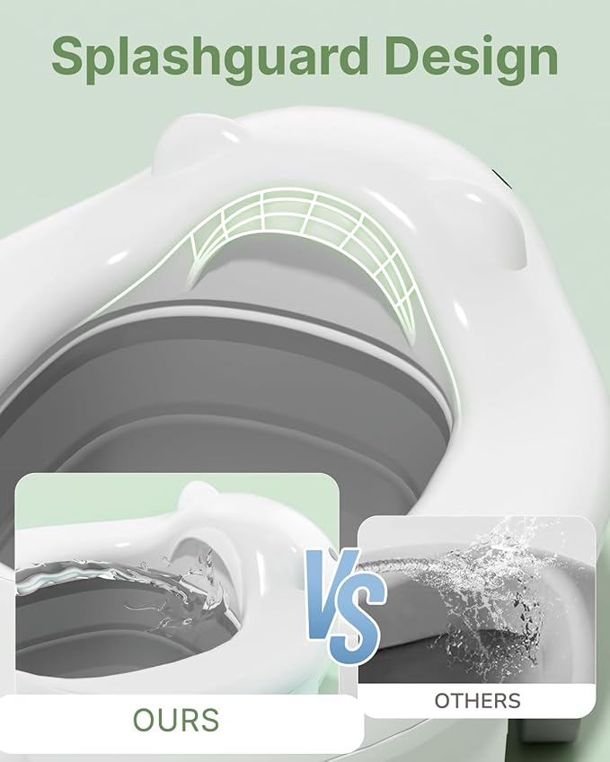 2 Pack Portable Potty Seat, 2 in 1 Travel Potty Seat for Toddlers with Liner Bags, Safety Locks and Polar Bear Design, 12 Months+(2 Pack)