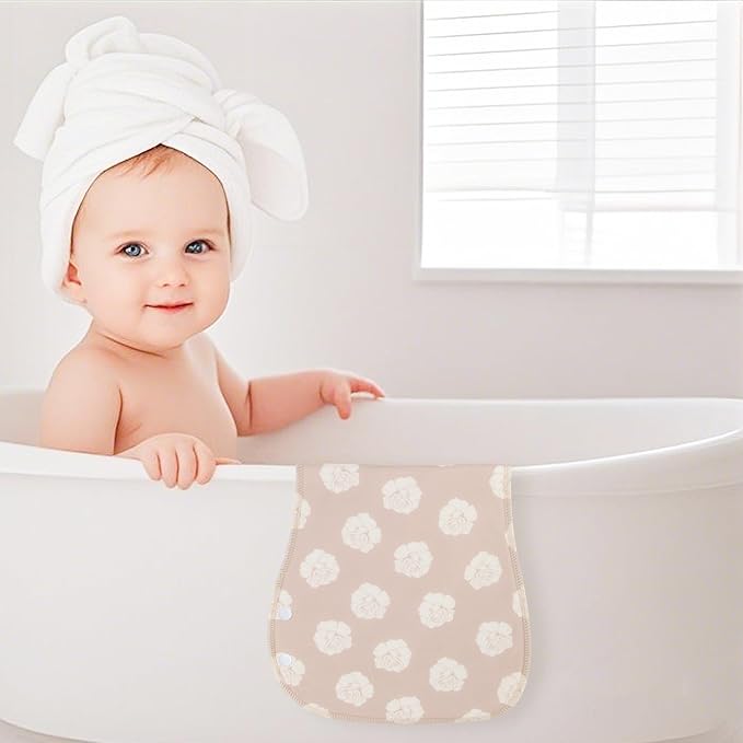 2-in-1 Burp Cloths and Baby Bibs - 6 Pack Large Super Absorbent Soft Cotton Burping Cloths for Spit Up, 3 Layers Thick Baby Burp Rags for Girls & Boys