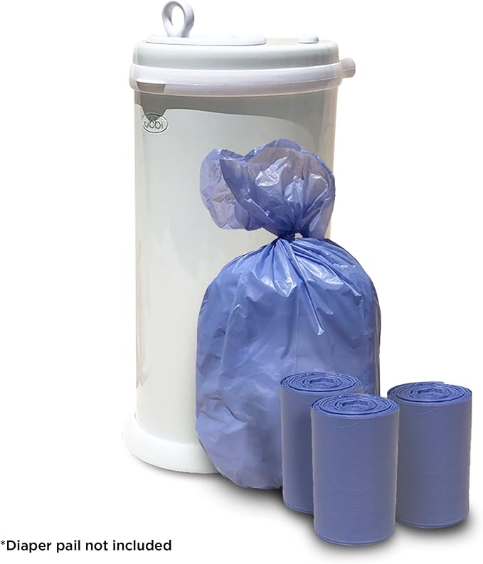 Pail Buddies Diaper Bags, 75 Count, Fresh Powder Scent, Compatible with Ubbi Diaper Pail, Made with Recycled Material, 13 Gallon Capacity, Strong and Durable