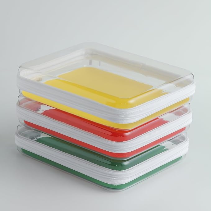 3PCS Clear Hard Shell Case Double Zippered, Diaper Bag Organizing Pouches, Waterproof Cosmetic Bag, Kid's Toy Storage Organizer Bins, Pencil Case, Halloween Thanksgiving Storage Bins