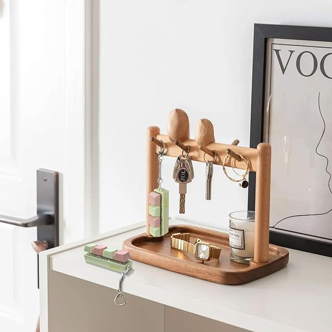 Keyboard Fidget Toy, Finger Fidget Clicker Keychain Accessories Autism Sensory Toys Stress Relief for Adults (Green & Pink)