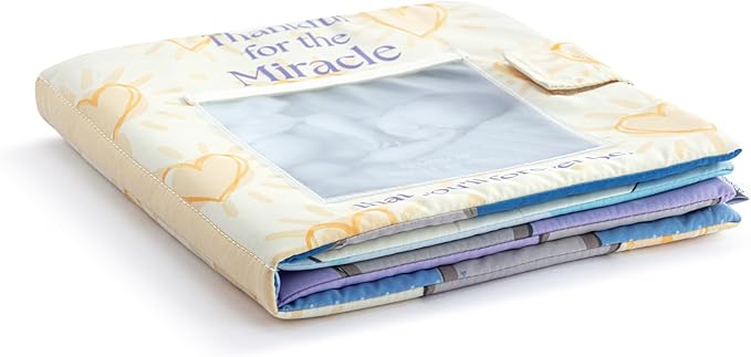 DEMDACO Tender Blessings 7 x 7 Inch Soft Polyester Toddler Youth Touch and Feel Book Colorful Yellow and Purple Miracle Baby
