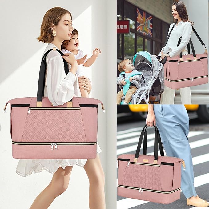 ITIEZY Diaper Bag Tote for Baby - Large Mommy Bag with Portable Changing Pad Pacifier Case, Hospital Bags Travel Baby Bag