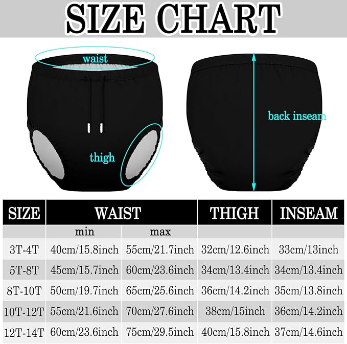 2 Pcs Youth Swim Diaper Special Needs Reusable Cloth Diaper Covers Waterproof Incontinence for Swimming,Unisex