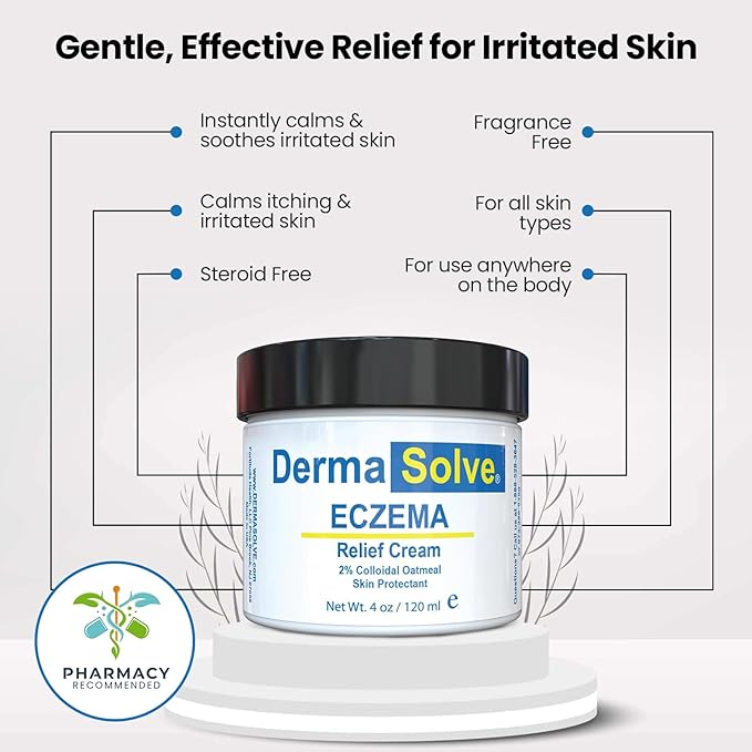 Dermasolve Full Body Eczema Relief Lotion Cream - Flare Control Therapy Balm That Protects, Moisturizes, and Repairs Skin Kids, Babies & Adults - Steroid Free (4 Fl Oz, 1)