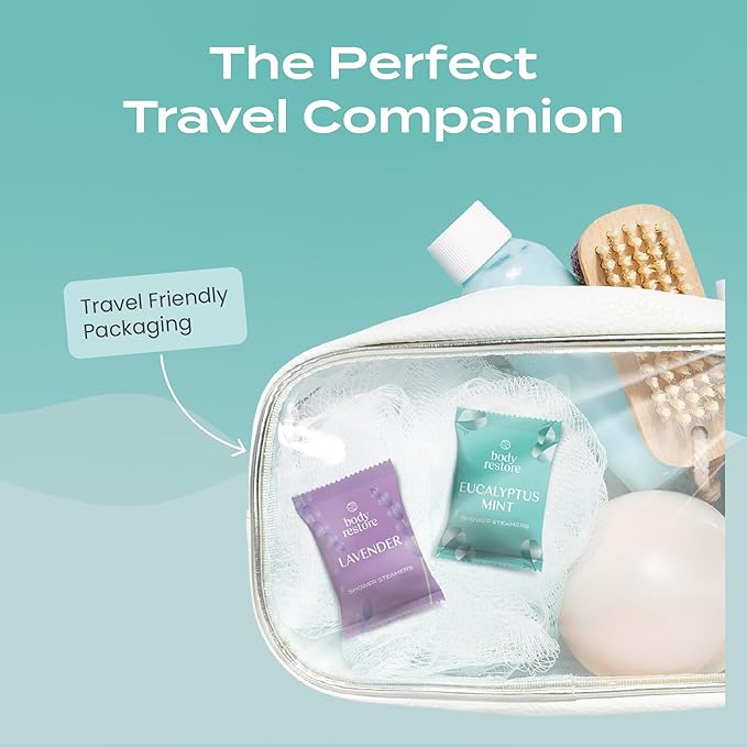 Body Restore Shower Steamers Aromatherapy 15 Pack - Boo Basket Stuffers for Women, Christmas Stocking Stuffers for Men, Birthday Gifts, White Elephant, Relaxation, Self Care - Eucalyptus