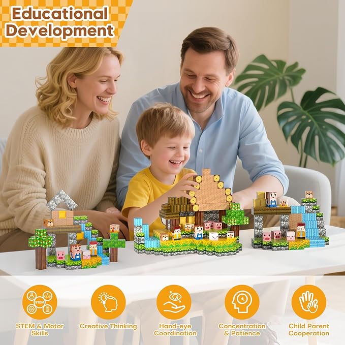 Magnetic Blocks, Magnetic Building Blocks 100pcs Gryxpox-STEM Toys for Kids Ages 3+, Magnet Tiles with Forest Animals Blocks Set, Educational Sensory Toys for Toddlers, Boys & Girls–Creative Game Gift