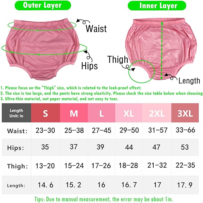 AQX Adult Leakproof Underwear for Incontinence, Washable Low Noise Reusable Adult Diaper Cover, Grey Plastic Pants Cover Unisex 2Pcs