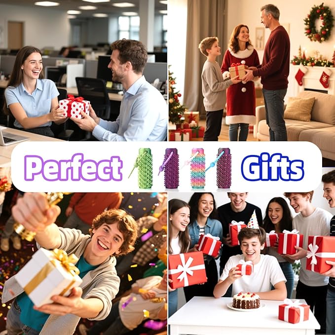 4PCS Little Ouchies Fidget Toys, 3D Printed Pain Stim Spiky Sensory Tools, Portable Pocket Grippie Keychain for Adults & Teens, Anxiety Relief, Stress Reduction, Focus Aid, Venting Novelty Gift