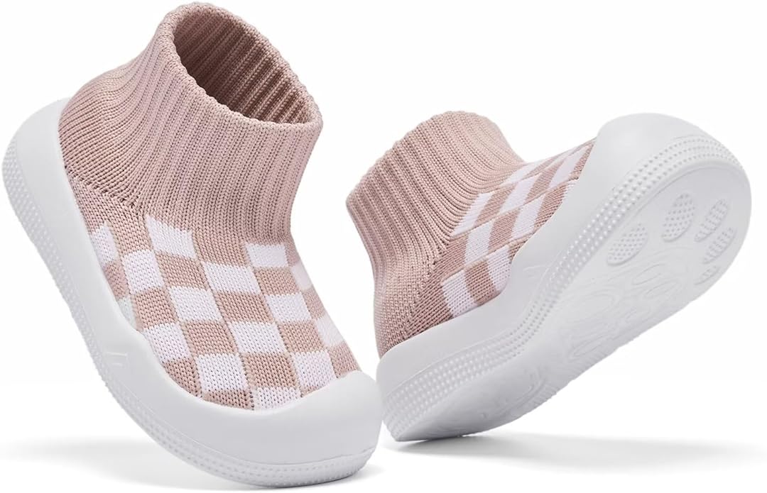 Eashi Baby Boy Girl Non-Skid Indoor Infant Walking Shoes Breathable Warm Elastic Sock Shoes with Memory Sole Protect Toes Outdoor Sneakers