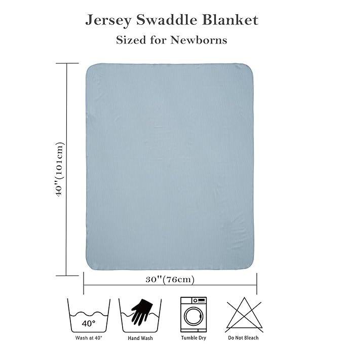 Viviland Jersey Swaddle Blanket, Ultra Soft Stretchy Receiving Blanket, Newborn Swaddle Wrap for Boys & Girls, 40 x 30 inches, 2 Pcs
