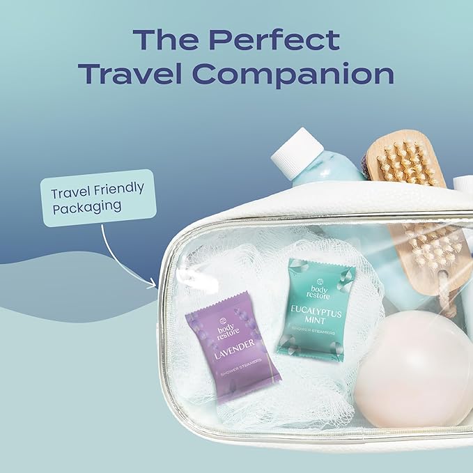 Body Restore Shower Steamers Aromatherapy 6 Pack - Boo Basket Stuffers for Women, Christmas Stocking Stuffers for Men, Birthday Gifts, White Elephant, Relaxation, Self Care - Clarity