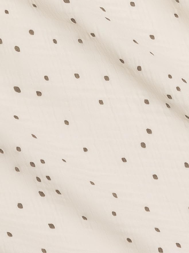 Colored Organics Baby Organic Cotton Swaddle - Infant Receiving Blanket - Taupe Square Dot Muslin