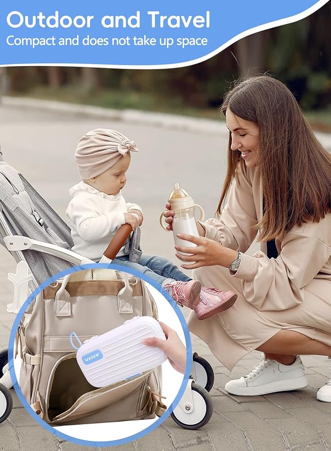 Electric Baby Bottle Brush Cleaner, Baby Travel Bottle Cleaner Kit- 2000mAh Rechargeable Silicone Brush, Drying Rack, Compact Storage Box, 360° Efficient Cleaning Bottle Brush for Home & On-The-Go