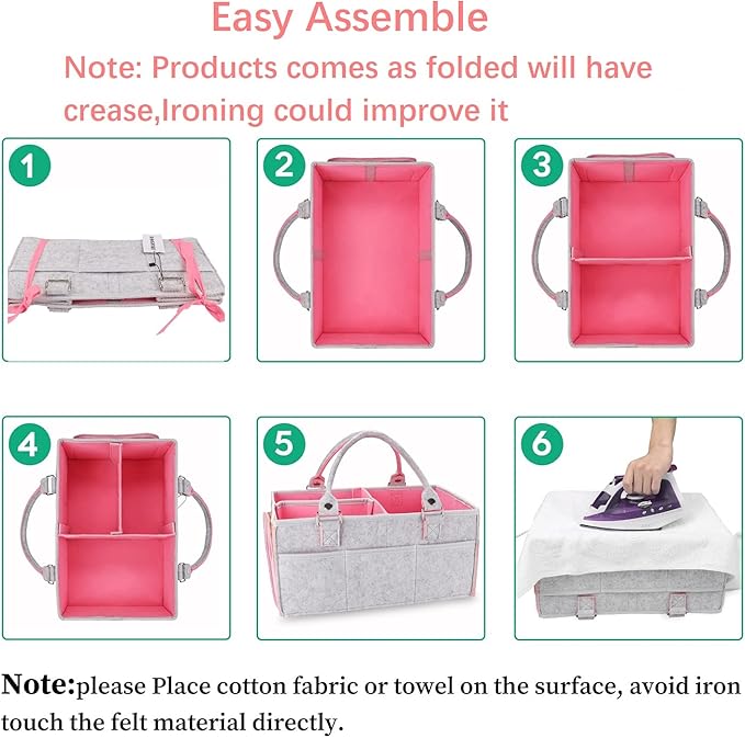Baby Diaper Caddy Organizer for Girl Boy Large Nursery Storage Bin Basket Portable Holder Tote Bag for Changing Table and Car Baby Shower Gifts Newborn Essentials Baby Registry Must Haves Items