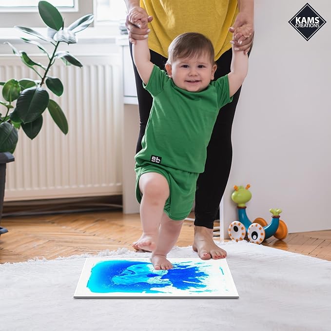 Multicolor Sensory Tiles for Autism Liquid Fusion Lava Tiles for Kids Sensory Activity Play Centers for Children, Toddler, Teens 12" X 12" Sensory Toys (Single)