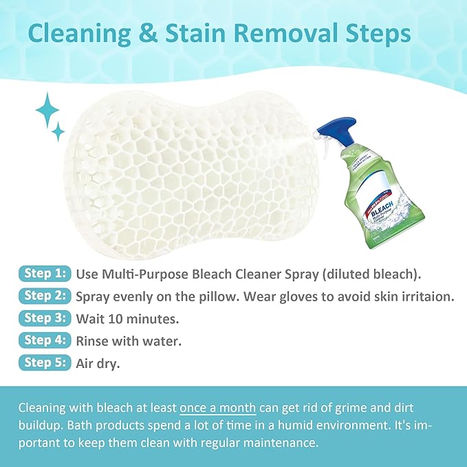 Sunlit Bath Jello Gel Bath Pillows, Lumbar Pillow for Bathtub, Back Support Pillow, Gel Pillow with Non-Slip Suction Cups for Lumbar, Back Rest Support, Fits Curved or Straight Back Tubs, White