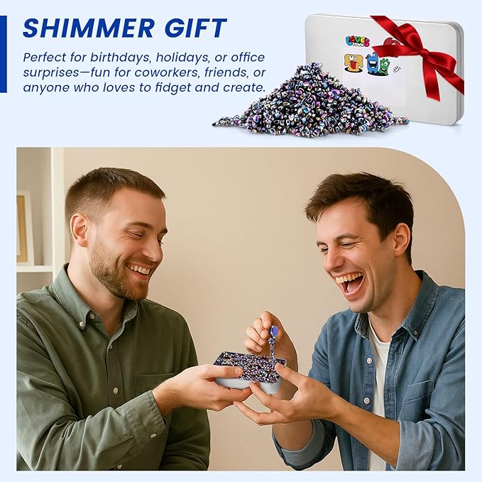 LovesTown 1100PCS Ferrite Putty Stones, Fidget Magnetic Beads Desk Toys for Men Women Teens Office Party 5mm Colorful