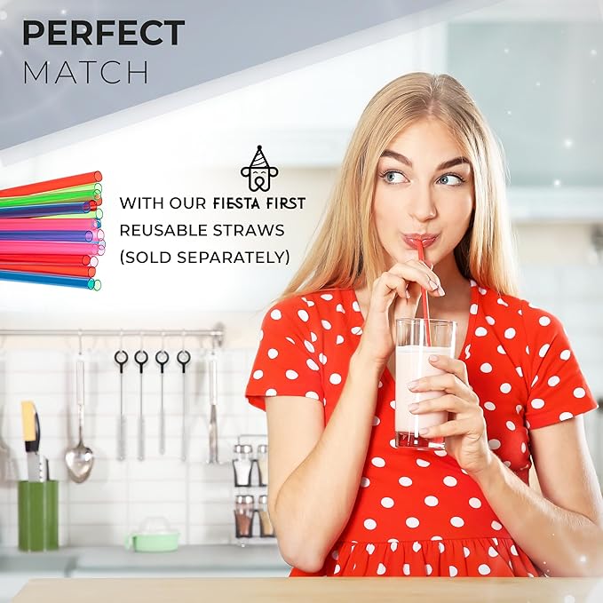 Heavy Duty Cleaning Brushes Set of 4 - Extra Long Straw Cleaners for Metal and Plastic Reusable Drinking Straws, to Clean Small Spaces, Sippy Cups, Water Bottles - Sturdy Hard Brush Bristles