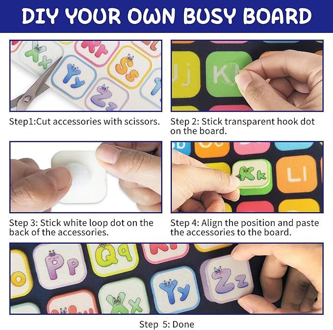 Montessori Busy Board for Boys 3 4 5 Year, Sensory Toys for Toddlers 1-4, Ideal for Travel and Preschool - ABCs, 123s, Shapes, Colors, Animals, Weather, Birthday Gifts