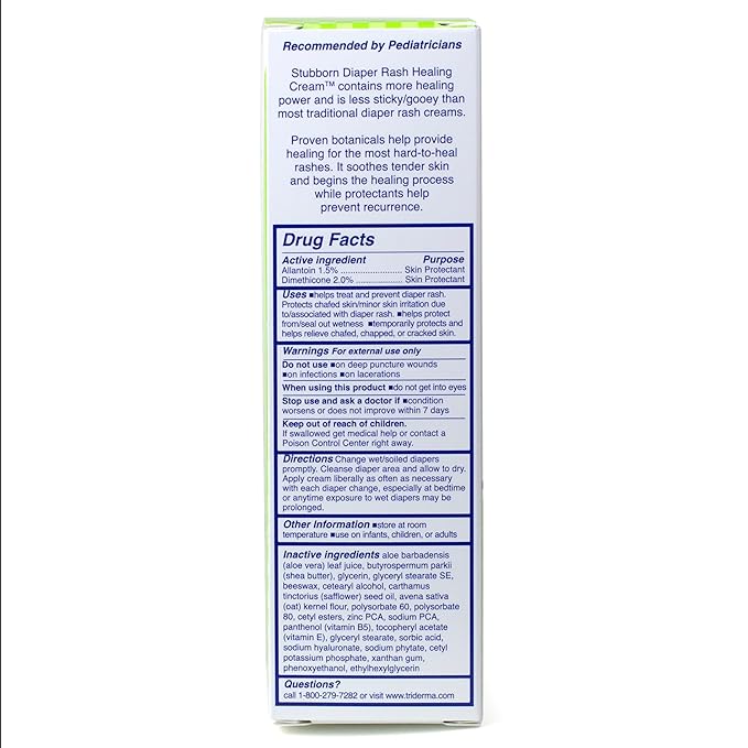 TriDerma MD Baby Stubborn Diaper Rash Healing Cream, Healing for Hard-to-Heal Diaper Rash, Treat and Prevent Diaper Rash and Seal Out Wetness, Non-Greasy Diaper Rash Ointment, 4.0 oz each, 4 Pack
