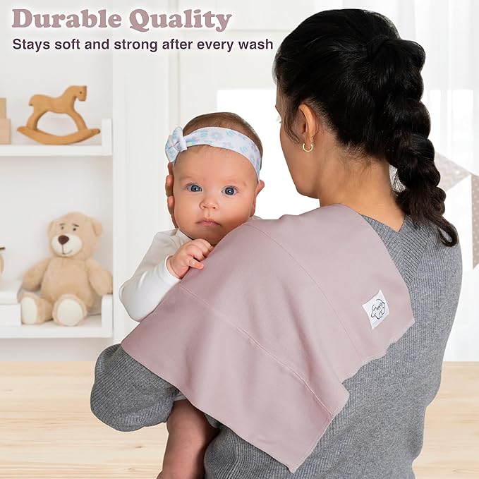 Baby Burp Cloths for Boys and Girls - 7 Pack Large 100% Cotton - Double Layered Extra Absorbent Burp Rags, Lavender