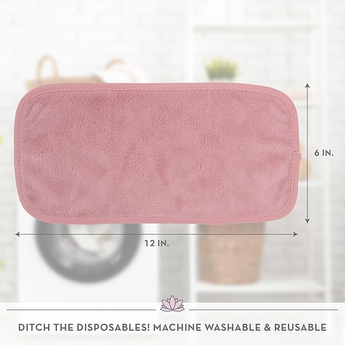 S&T INC. Makeup Remover Wipes for Skin Care, Reusable Makeup Wipes, Travel Essentials, Assorted Colors, 6 Inch by 12 Inch, 5 Pack