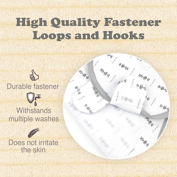 Baby Swaddle Blanket 3-Pack – Organic Cotton Adjustable Swaddle Wrap for Newborns 0-3 Months – Infant Sleep Sack for Baby Girl or Boy – Soft Breathable Swaddling Blankets, Grey