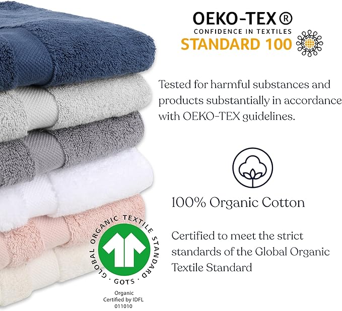 Delara Organic Cotton Luxuriously Plush Bath Sheet | GOTS & Oeko-TEX Certified | Premium Hotel Quality Towels | Feather Touch Technology| 650 GSM Long Staple|Soft, Quick Dry & Ultra-Absorbent 36"x70"