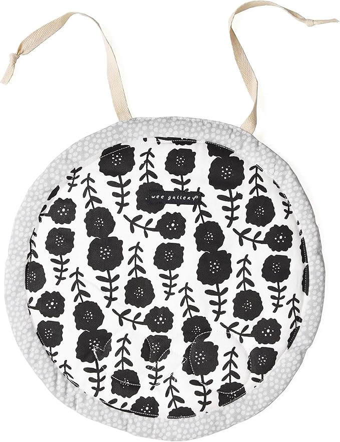 Wee Gallery Meadow Activity Pad Organic Baby Play Mat with Sensory Toys, High Contrast Newborn Essentials Soft Tummy Time Mat for Babies 0-12 Months, Visual and Motor Skill Development Toy