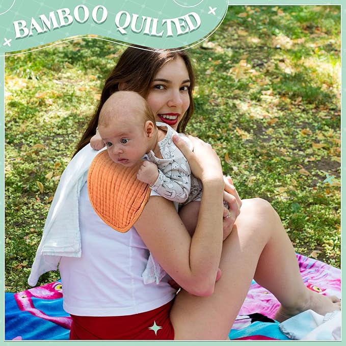 Frienda 8 Pieces Muslin Burp Cloths for Baby Cotton Burp Cloth 10 x 20 Inches Multi Colors Muslin Washcloths Diapers 4 Absorbent Layers Newborn Face Towels for Baby Boy Girl Unisex (Rustic Colors)