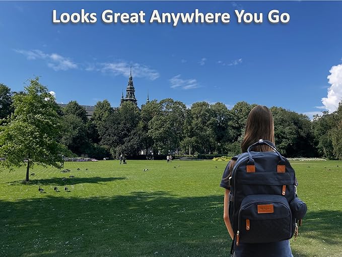 Baby Diaper Bag Backpack - Large Sturdy Bag for Boys & Girls, Changing Pad & Pacifier Case, Large Capacity, Insulated Pockets, Waterproof, Stroller Straps & Carry-on Straps, Unisex - Navy Blue