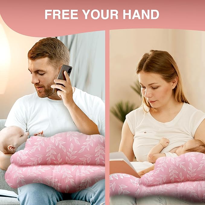 PILLANI Nursing Pillow, Breastfeeding Pillows for Enhanced Safety & Comfort for Mom & Baby, Removable Cotton Cover, Adjustable Waist Strap, Breastfeeding Essentials, Baby Registry Search