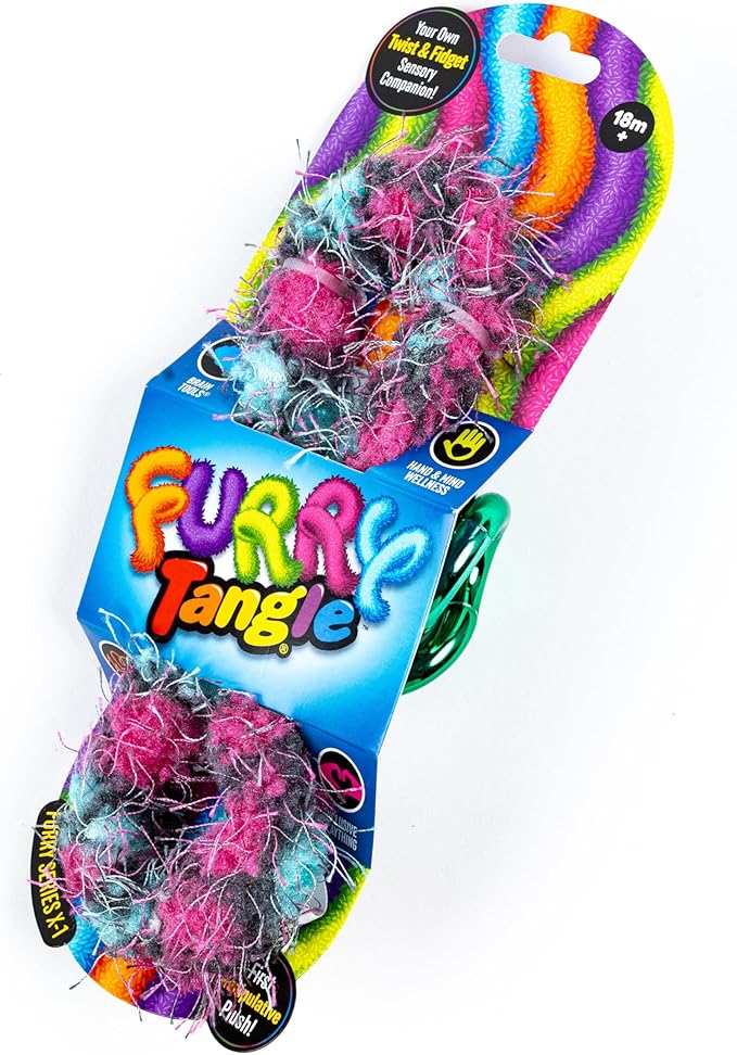 Tangle Furry Fidgets - New! Pink Urchin - Plush Tangle Fidget Toy - Soft Colorful Plush Materials That Will Please Sensory Toy Lovers - Take Your Furry Fidget with You Everywhere!