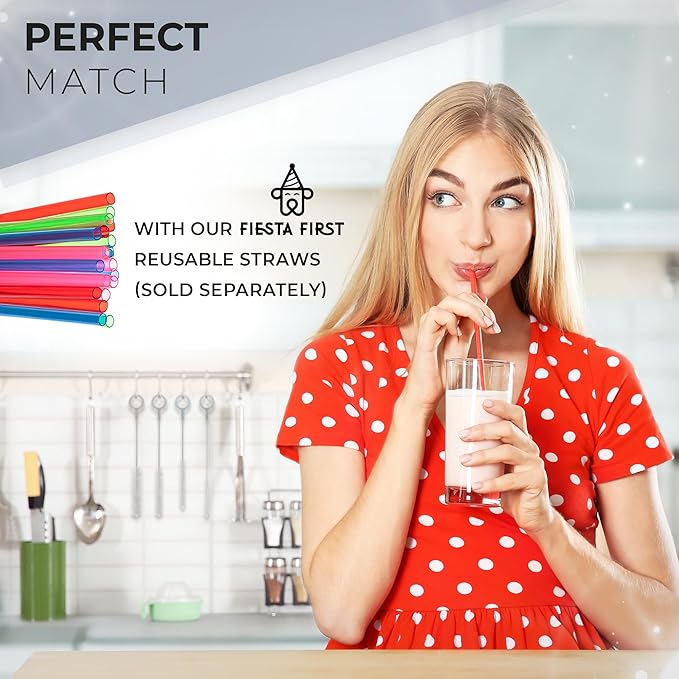 Heavy Duty Cleaning Brushes Set of 4 - Extra Long Straw Cleaners for Metal and Plastic Reusable Drinking Straws, to Clean Small Spaces, Sippy Cups, Water Bottles - Sturdy Hard Brush Bristles