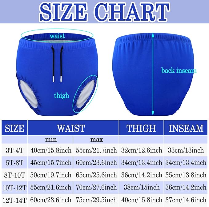 2 Pcs Youth Swim Diaper Special Needs Reusable Cloth Diaper Covers Waterproof Incontinence for Swimming,Unisex