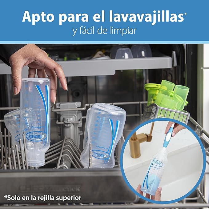 Dr. Brown's Natural Flow Anti-Colic Options+ First Year Feeding Set with Newborn Baby Bottles, Soft Spout Transition Cup, Bottle Cleaning Brush & 100% Silicone HappyPaci Pacifier, 0m+