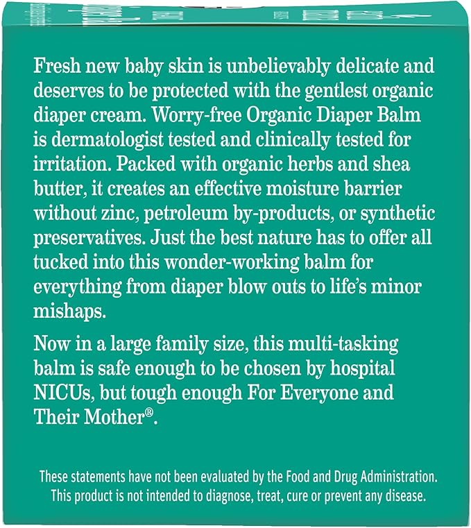 Earth Mama Organic Economy Size Diaper Balm | Diaper Cream for Baby | EWG Verified, Petroleum & Artificial Fragrance-Free with Calendula for Sensitive Skin, 4-Fluid Ounce