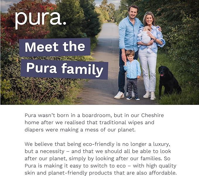 Pura Size 1 Eco-Friendly Diapers (4-11lbs) Hypoallergenic, Soft Organic Cotton Comfort, Sustainable, Wetness Indicator, Allergy UK, Newborn, Bulk Buy, 6 Packs of 32 (192 Baby Diapers)