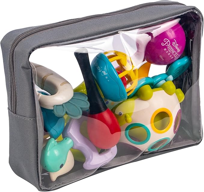 TSA Approved 5-Piece Diaper Bag Organizer Pouch Set Clear Waterproof TPU Kids Toiletry Storage Set Travel Packing Clutch Cube Bags for Baby Nursing