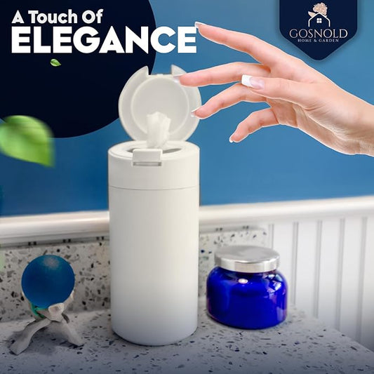 Extra Large Refillable Wet Wipes Dispenser (Cream) | Fits Clorox, Lysol, Bleach, Sanitizing Wipes | Durable Reusable Wipes Holder for Kitchen, Bathroom, Office, School | Gosnold Home & Garden