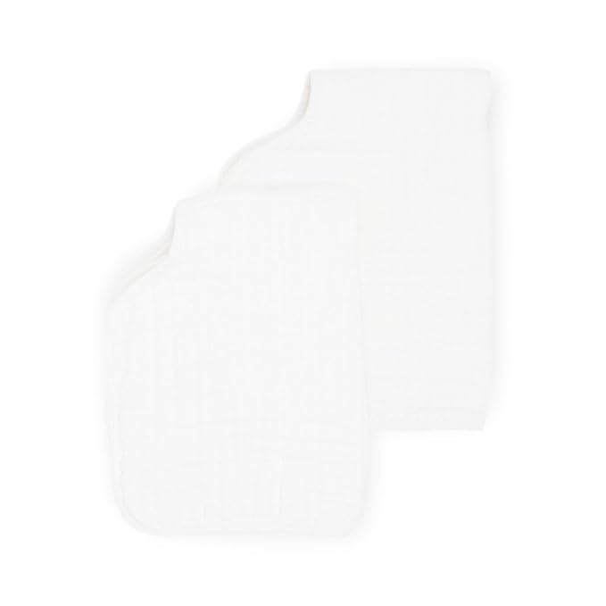 Little Unicorn Ultra-Absorbent Premium Burp Cloth 2 Pack | Soft on Baby's Skin | Larger Size | Ergonomic Design | Set of 2 (White)
