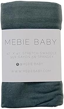 Mebie Baby Charcoal Stretch Swaddle, Modern and Neutral Swaddle Blanket for Baby Girl, Soft Baby Blankets, Newborn Swaddle Blanket, 0-3 Month, Comfy Wrap, Baby Essentials & Gifts (47" x 47")
