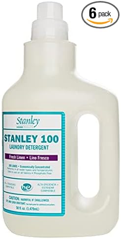 Stanley Home Products 100 Laundry Detergent - Fresh Linen Scent, Skin & Color Safe Fabric Cleaner For Washing Infant/Baby Clothes, Sheets & Delicate Cloth (Pack of 6)