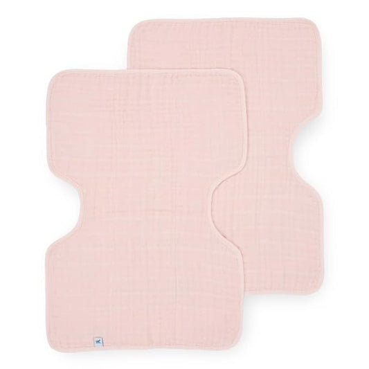 Little Unicorn Ultra-Absorbent Premium Burp Cloth 2 Pack | Soft on Baby's Skin | Larger Size | Ergonomic Design | Set of 2 (Light Pink)