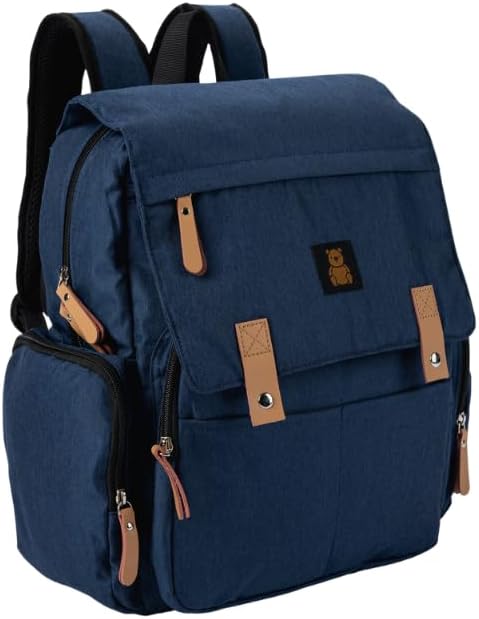 Baby Bliss Alexander Diaper Bag for New Parents - Backpack 4 Color Options, Organizational Pockets, Unisex-Babies, Diaperbag Backpack, Daily Use (Navy)