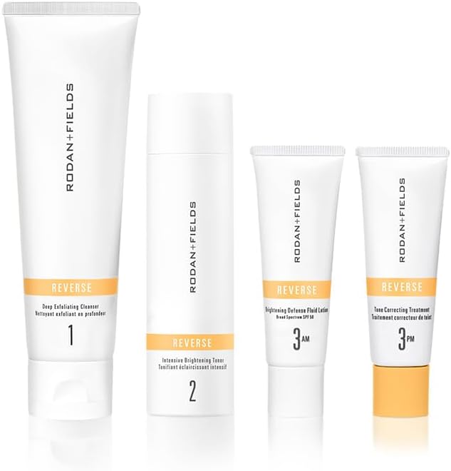 Rodan + Fields Reverse Regimen: Cleanser, Toner, Lotion SPF 50, & Treatment | Daily Moisturizer | Contains Vitamin C & Retinol | Skincare Sets & Kits | Face Wash for Women | Self Care