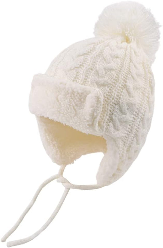 Winter Kids Beanie Hat Baby Knitted Hats Fleece Earflap Beanie Windproof Warm Toddler Beanies Boys Girls 0-8 Years